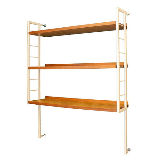 Étagère murale en teck du Mid Century, Espagne, années 1950