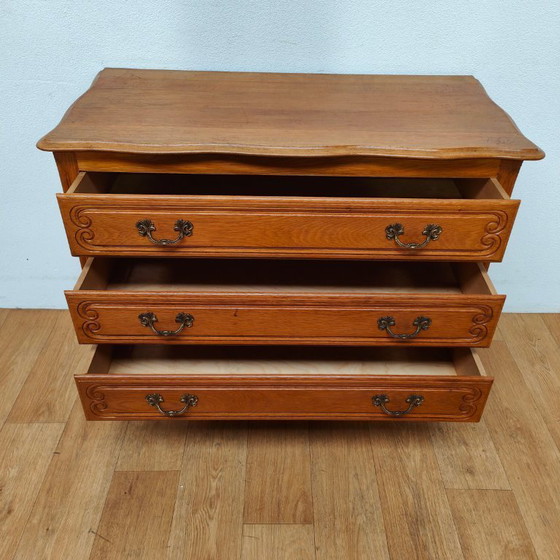 Image 1 of Cassettiera vintage in legno, comò, cassettiera, mobili da bagno