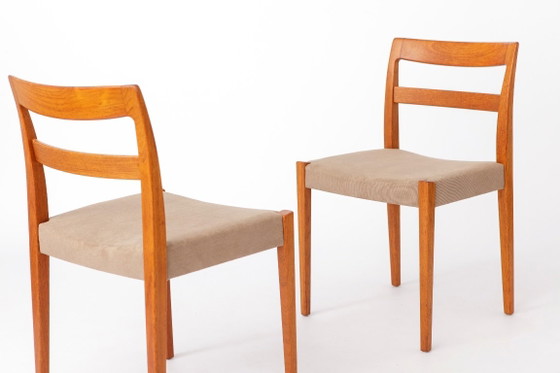 2 van 8 Garmi eetkamerstoelen van Nils Jonsson voor Troeds, jaren 60, Zweedse teakhouten stoelen in – Textile (photo 4 of 12)