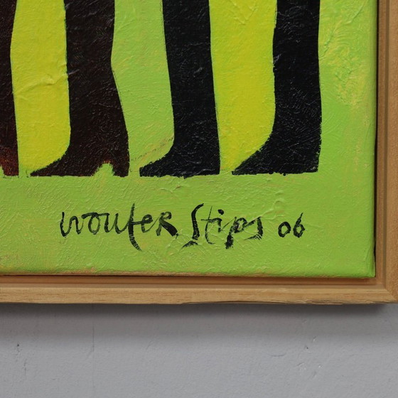 Image 1 of Scène familiale poétique avec cheval, peinture de Wouter Stips, Pays-Bas, 2006