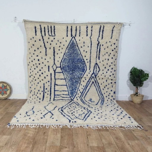 Beni Ouarain Rug Luxe XXL – 100% Natuurlijke Wol Handgeweven (292×200 cm)