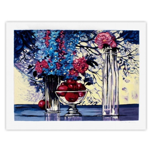 MICHEL-HENRY Pommes et fleurs Serigrafía firmada 2000
