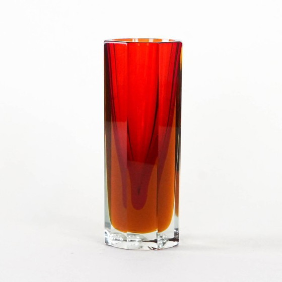 Image 1 of Red glass vase, Czech design, 1960s, made in the Czech Republic