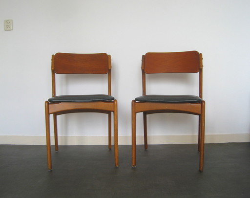 Sedie modello 49 in teak Erik Buch OD Møbler