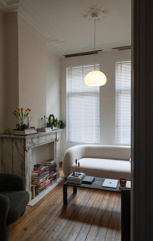 Kavehome - Martina Sofá de 3 plazas Martina en Bouclé Blanco Crudo con 2 cojines incluidos