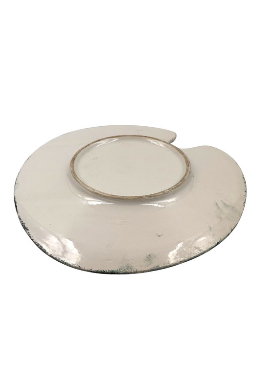 Image 1 of Plato de cerámica verde de mediados de siglo, Francia, década de 1960
