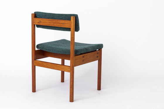 Image 1 of Rare Vintage Teak Desk Chair | Mid-Century Office Chair (1960s-1970s) | Original Green Upholstery