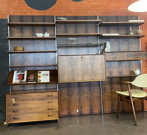 Sistema di pareti in palissandro vintage e unico