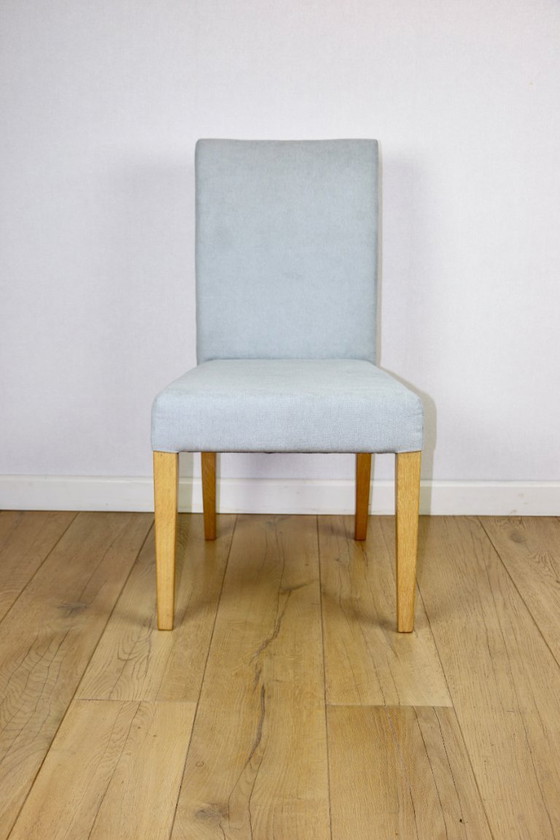 Sedie in Rovere Ikea Ristrutturate Vintage Blu-Celadon-Grigio - 2 Pezzi - Set – Axel Concept, Sedie da pranzo (photo 4 of 12)