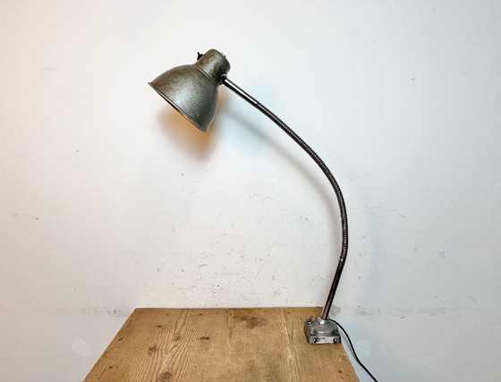 Image 1 of Lampe de table à col de cygne de style industriel gris, années 1960