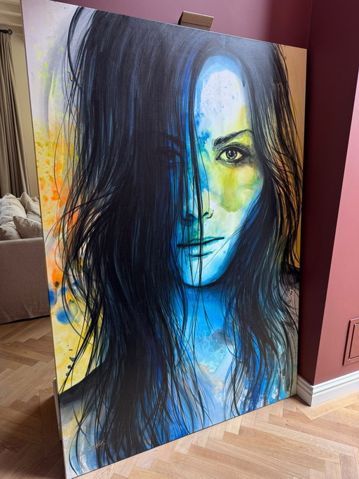 Large colorful painting (135cm wide x 195cm high)