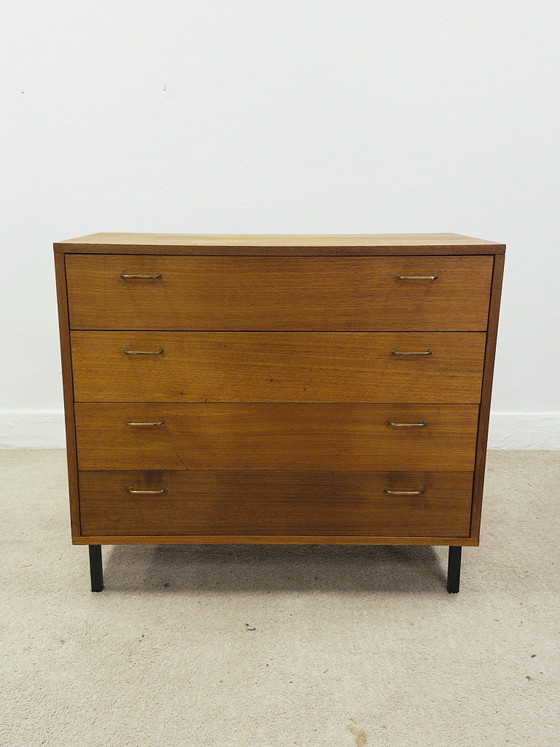 Mid-century Kommode, Kommoden, Holz, Metall, Braun (Foto 2 von 11)