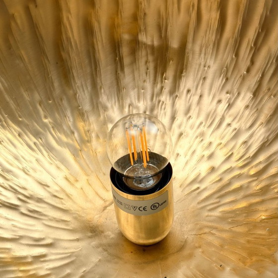 Image 1 of Vloerlamp van gehamerd messing in fakkelstijl, Italië