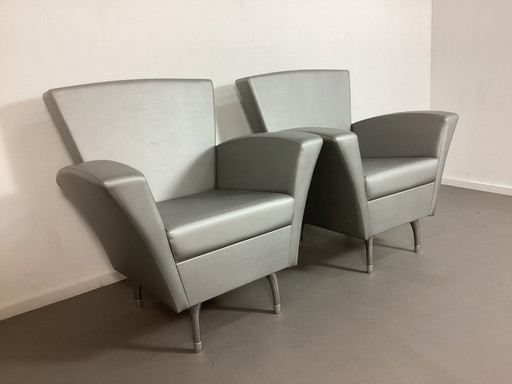 2 poltrone vintage degli anni Novanta in argento