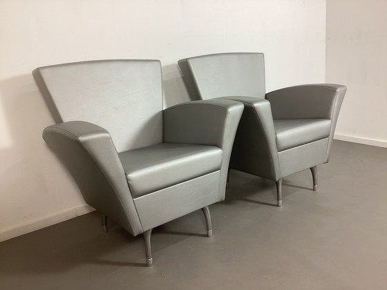 Image 1 of 2 poltrone vintage degli anni Novanta in argento