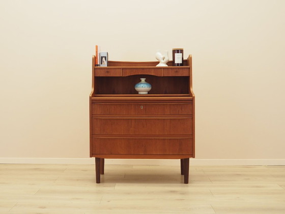 Danish Teak Secretary Desk with Hutch and Pull-Out Writing Surface, 1970s – Storage cabinet, Wood (photo 2 of 17)