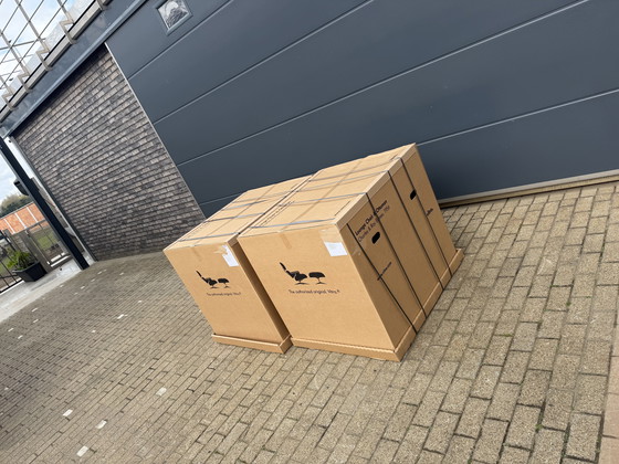 Image 1 of 2 poltrone lounge Vitra Eames XL originali con poggiapiedi, in pregiata pelle color cognac e palissandro Santos, NUOVE!!