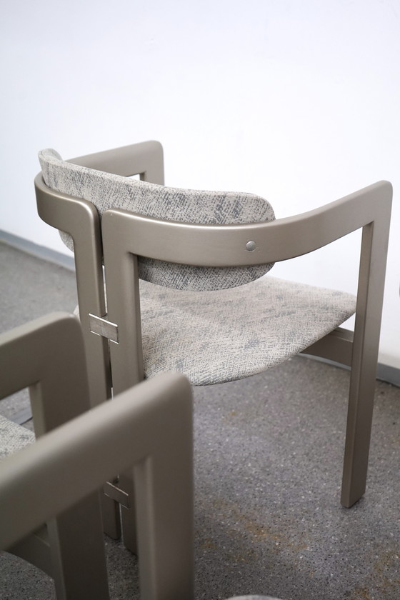 Image 1 of Set van 6 Pamplona Stühlen - Augusto Savini voor Pozzi, Italië jaren 70