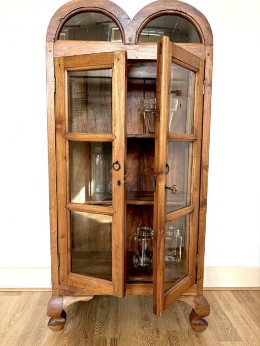 Vintage Display Cabinet – vitrinekasten, Glass, Wood