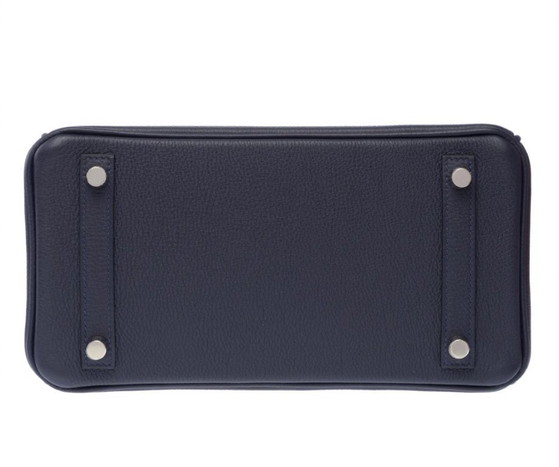 Image 1 of Sac HERMES Birkin 25 en Cuir Bleu Marine - 103352