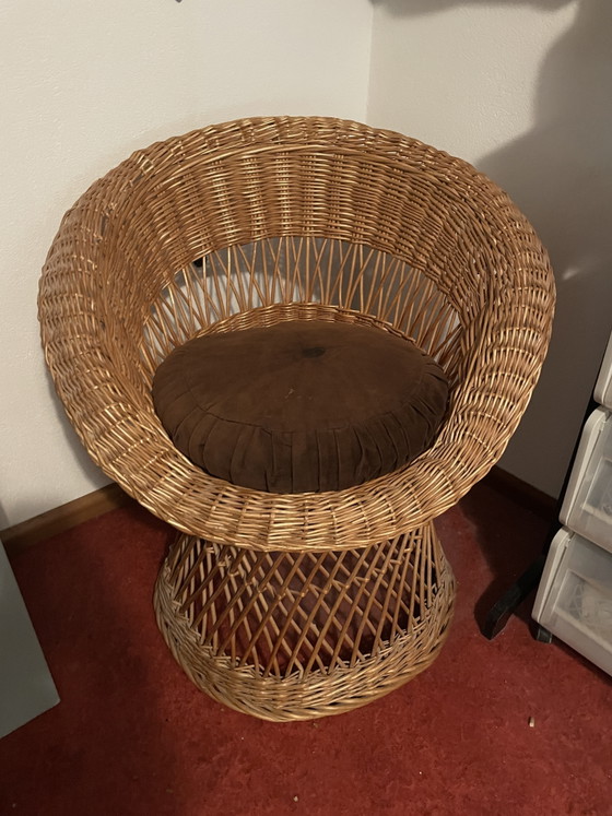 Image 1 of Vintage Rotan pauwenstoel
