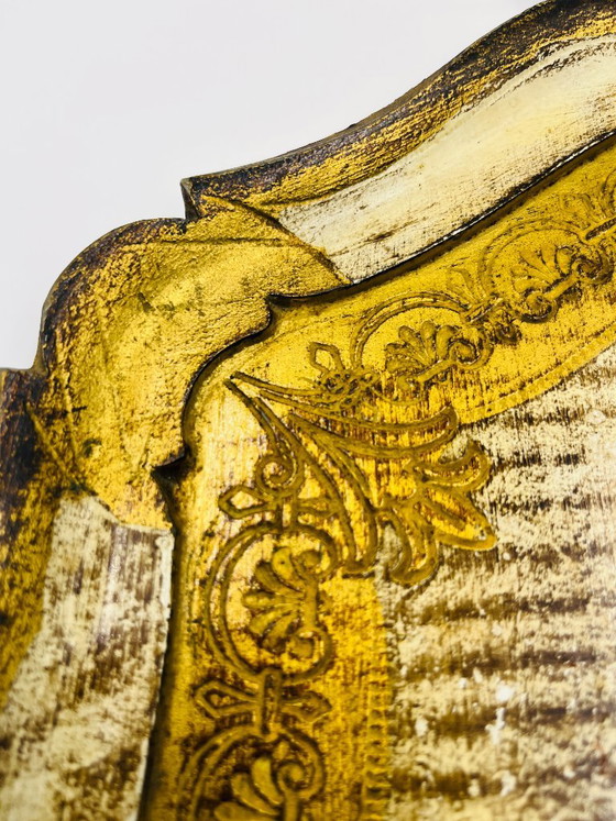 Grande vassoio fiorentino barocco in legno dorato, Accessori da tavola, Klassiek (foto 12 di 15)