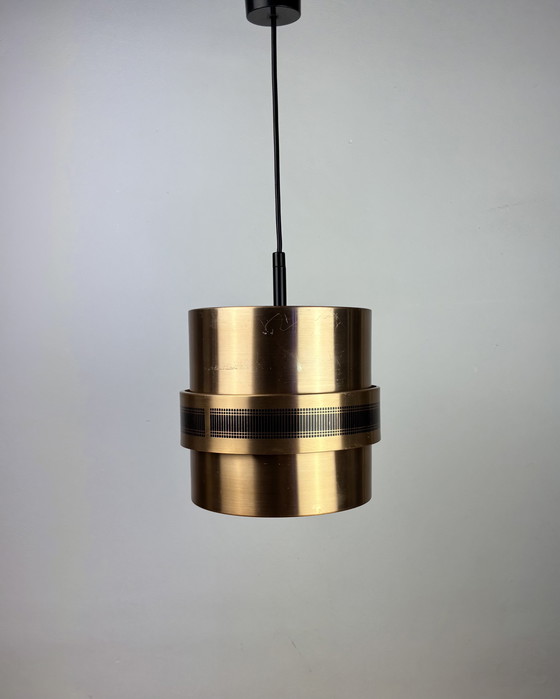 Image 1 of Vintage Doria Hanglamp, jaren '70, Mid Century Modern, Duitsland, jaren '70, Messing metaal Koper, Ruimtetijdperk, Brutalisme, D