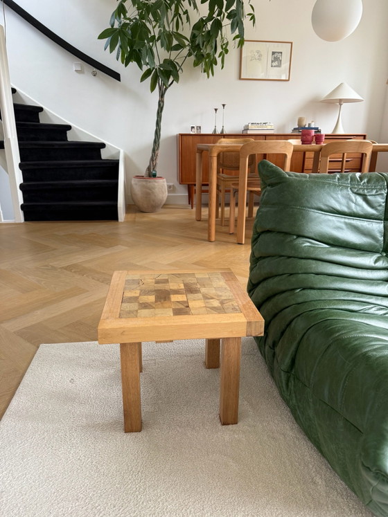 Vintage wooden design side table with mosaic (photo 5 of 8)