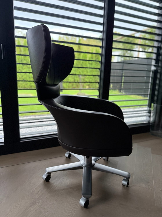 Giorgetti Erasmo Desk with two Genius armchairs in brown leather – Wood (photo 6 of 15)