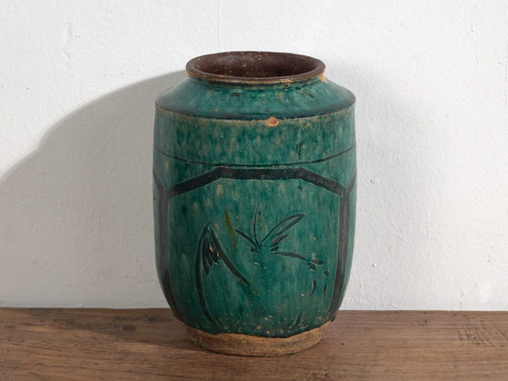 Antieke geëmailleerde vaas met plantaardige motieven (ca. 1820) #15 – Vazen, Ceramic (photo 32 of 40)