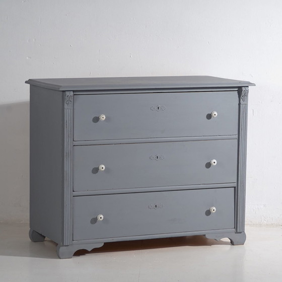 Antique silver gray chest of drawers (c.1900) #18 (photo 8 of 34)