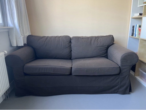 Canapé 2 places confortable, gris foncé - Légères traces d'utilisation – banken, Textile