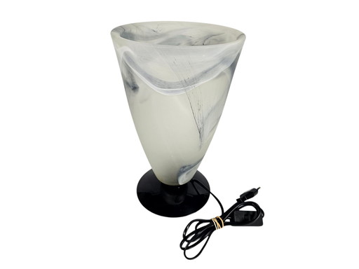 Light '88 - Dutch Design - Lampe de table - Lampe gobelet - Verre marbré - 80's
