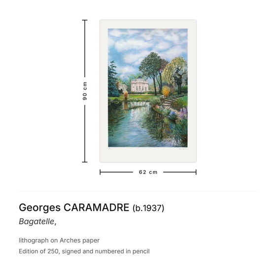 Image 1 of Georges CARAMADRE Bagatelle Signierte Lithografie