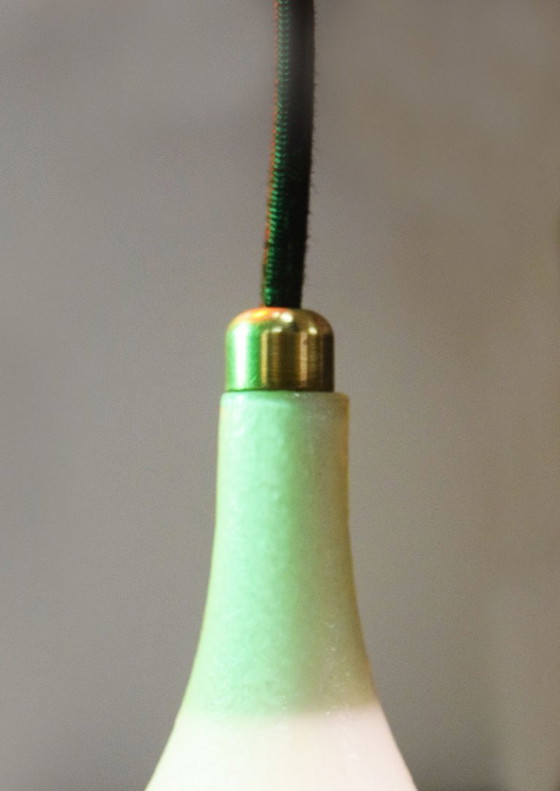 Image 1 of Lustre à trois lumières en verre gravé de Flavio Poli pour Seguso Vetri d’Arte, années 1950