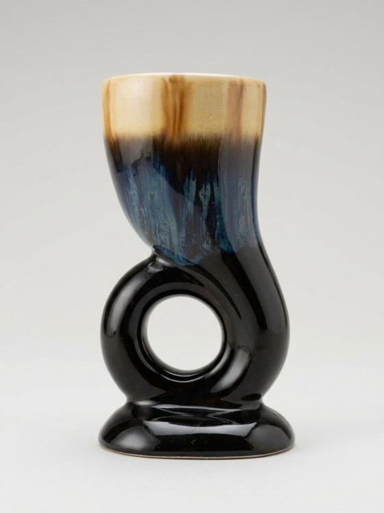 Small Alpho n° 339 Openwork Enamelled Ceramic Vase – circa 1960-1970 – 13 cm (photo 2 of 7)