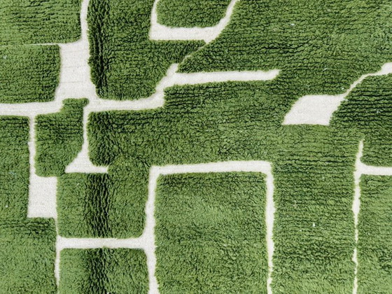 Alfombra verde hecha a mano de 300 x 200 cm. – Wool (photo 8 of 10)