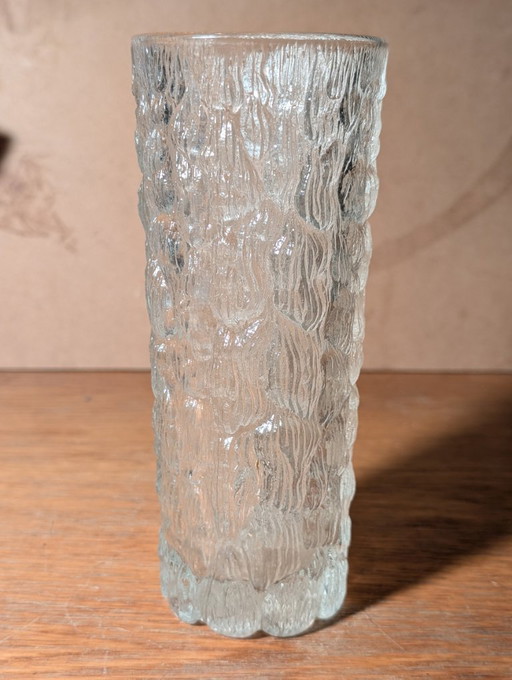 Goebel Charlottenhütten Vase aus dickwandigem, strukturiertem Glas, hergestellt in Westdeutschland.