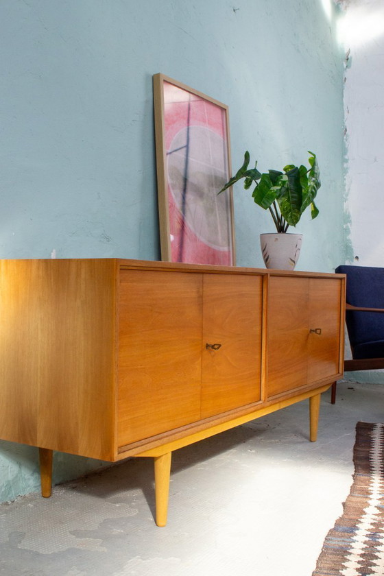 Image 1 of Vintage sideboard, chest of drawers, lowboard, teak, walnut, Danish Mid Century