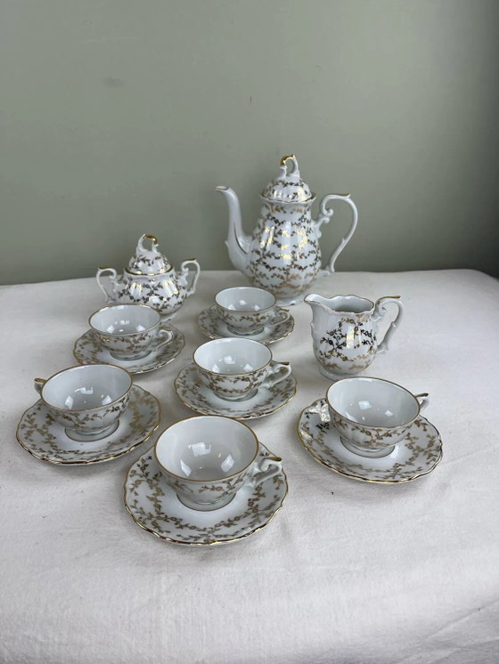 Servizio da caffè antico in porcellana fine dorata – per 6 persone – Vintage – Stoviglie, Porcelain, Gold (photo 4 of 16)