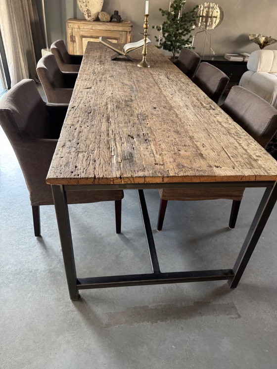 Image 1 of Grande table à manger rustique et robuste en chêne massif, fabriquée sur mesure, 320 cm !