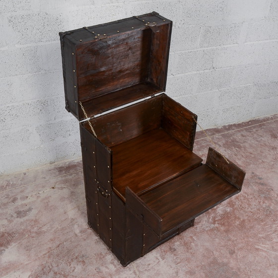 Rollbarer Reisekleiderschrank mit Fächern – Reisetaschen, Metall, Vintage (photo 7 of 26)