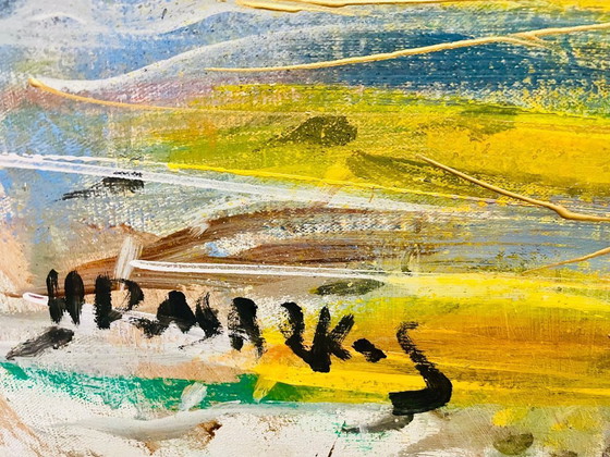 Image 1 of HRASARKOS - Green Umbrella - Artist's Canvas