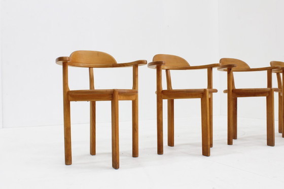 Image 1 of Vintage Deense eetkamerstoelen Brahlstorf grenenhout, jaren 70, set van 4 