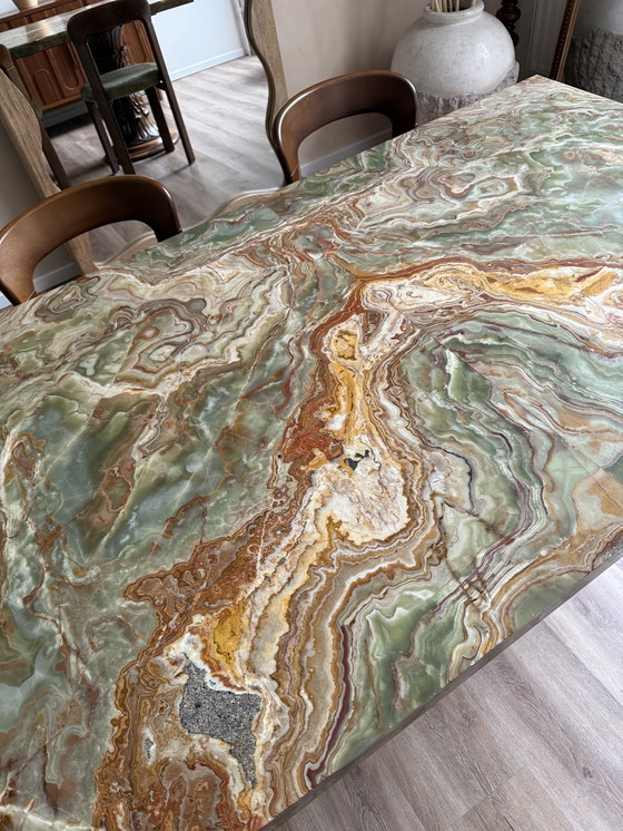 Image 1 of Marmere vintage eettafel 