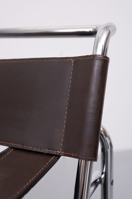 Fauteuil Wassily B3 marron foncé de Marcel Breuer pour Gavina, années 1960 – Leather, Bauhaus (photo 35 of 40)