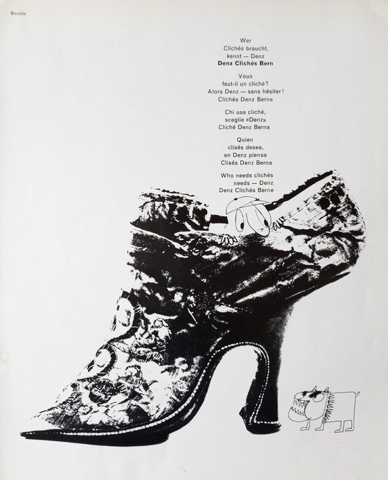 Image 1 of Sandro Bocola industrial 'Clichés Bern ' publicidad litográfica original 1960s