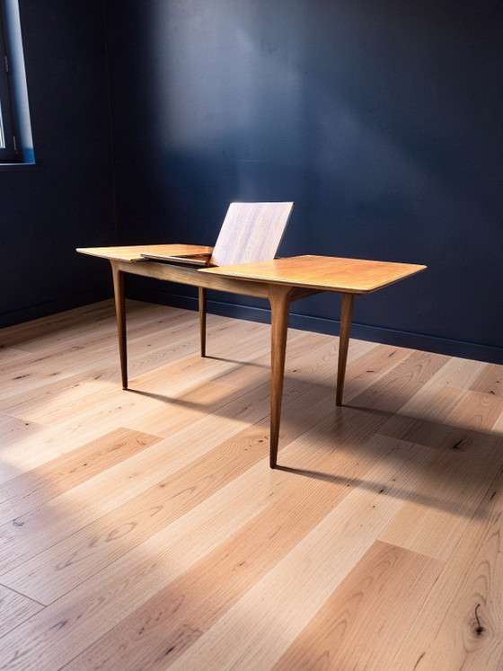 AH McIntosh Extending Dining Table T1 Mid Century in Teak and Afromosia – Wool (photo 9 of 11)
