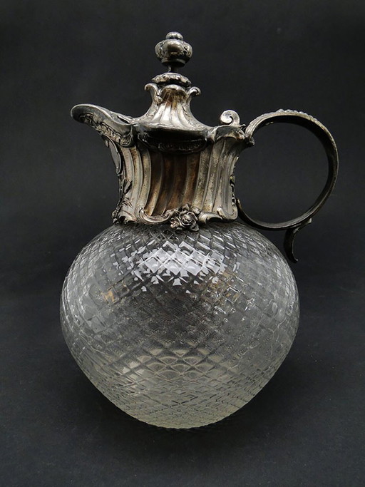 Wijnkan in art nouveau-stijl uit de 20e eeuw, afkomstig van WMF, Duitsland, jaren 1890. – glazen karaffen (photo 2 of 15)