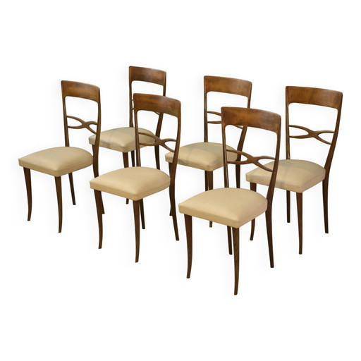 Ensemble de 6 chaises par Sedie Friuli pour Consorzio Italy années 1960.